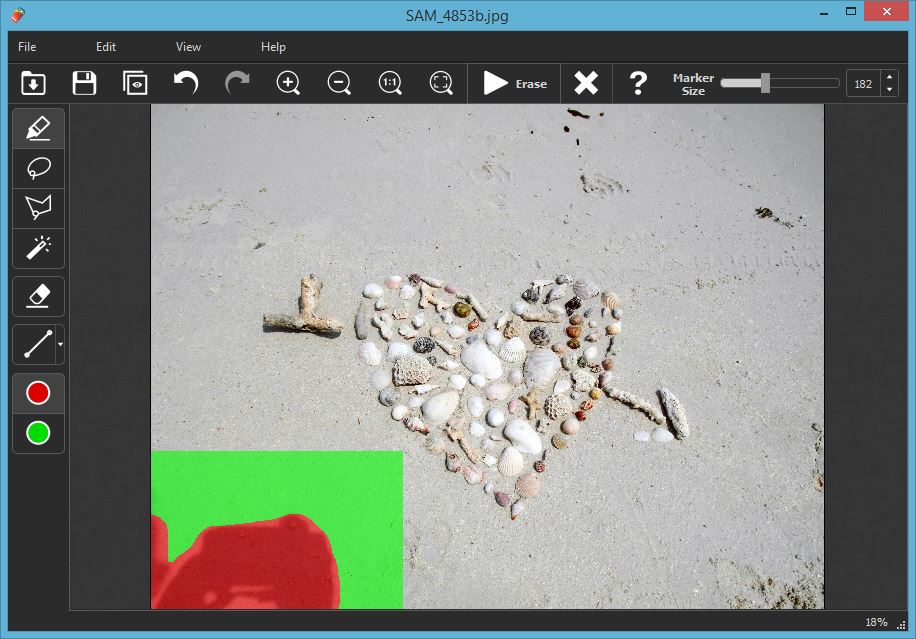 Step 2: Mark the shadow which you want to erase.